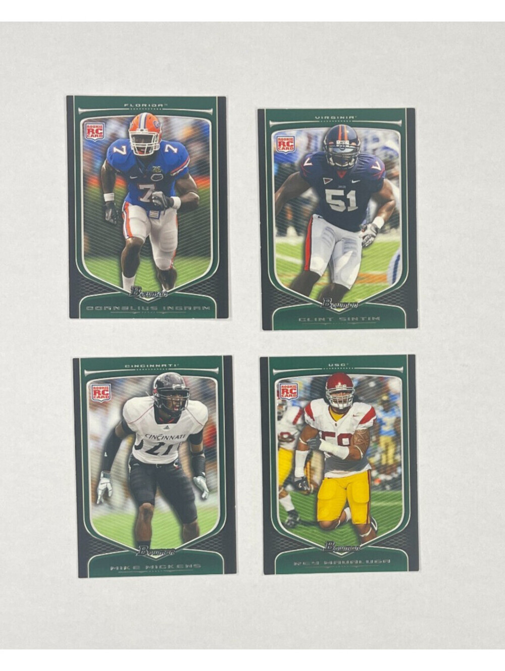 2009 Bowman Draft Stock Rookie Football 4 Card Lot